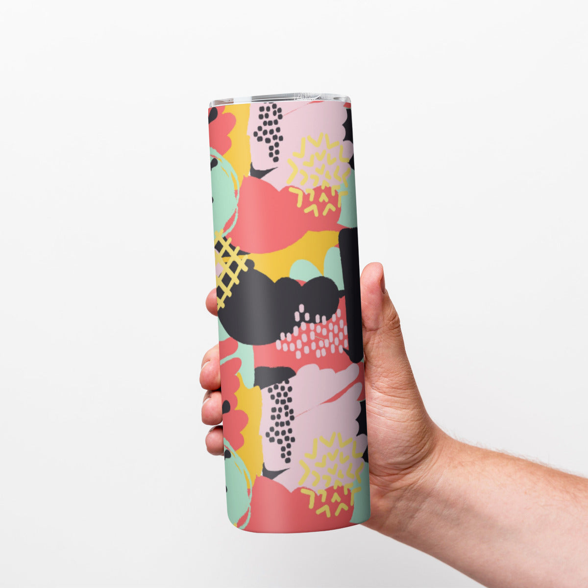 Mixed Media Collage Pattern - Custom 20OZ Straight Cup With Sliding Lid