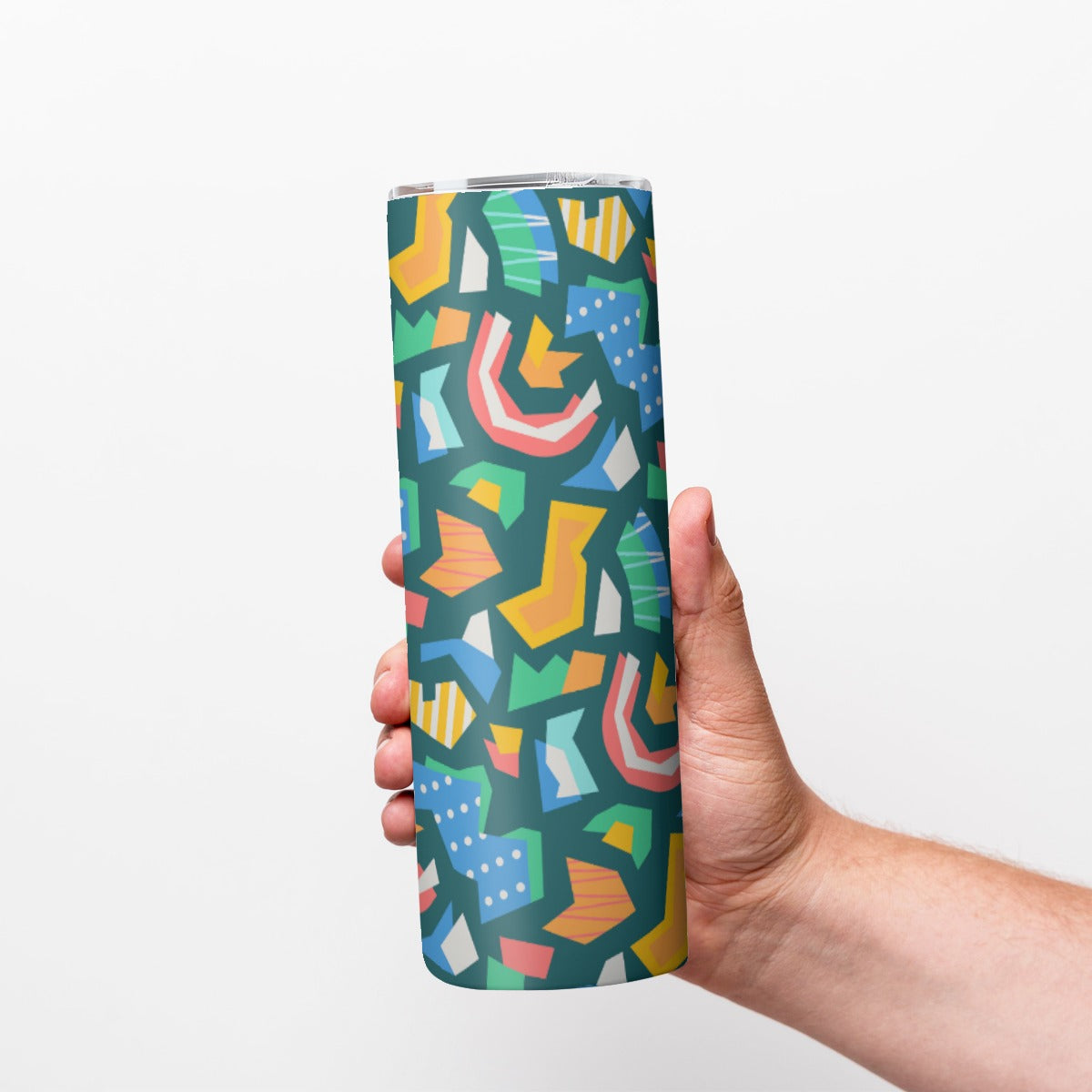 Colorful Stained Glass Mosaic - Custom 20OZ Straight Cup With Sliding Lid