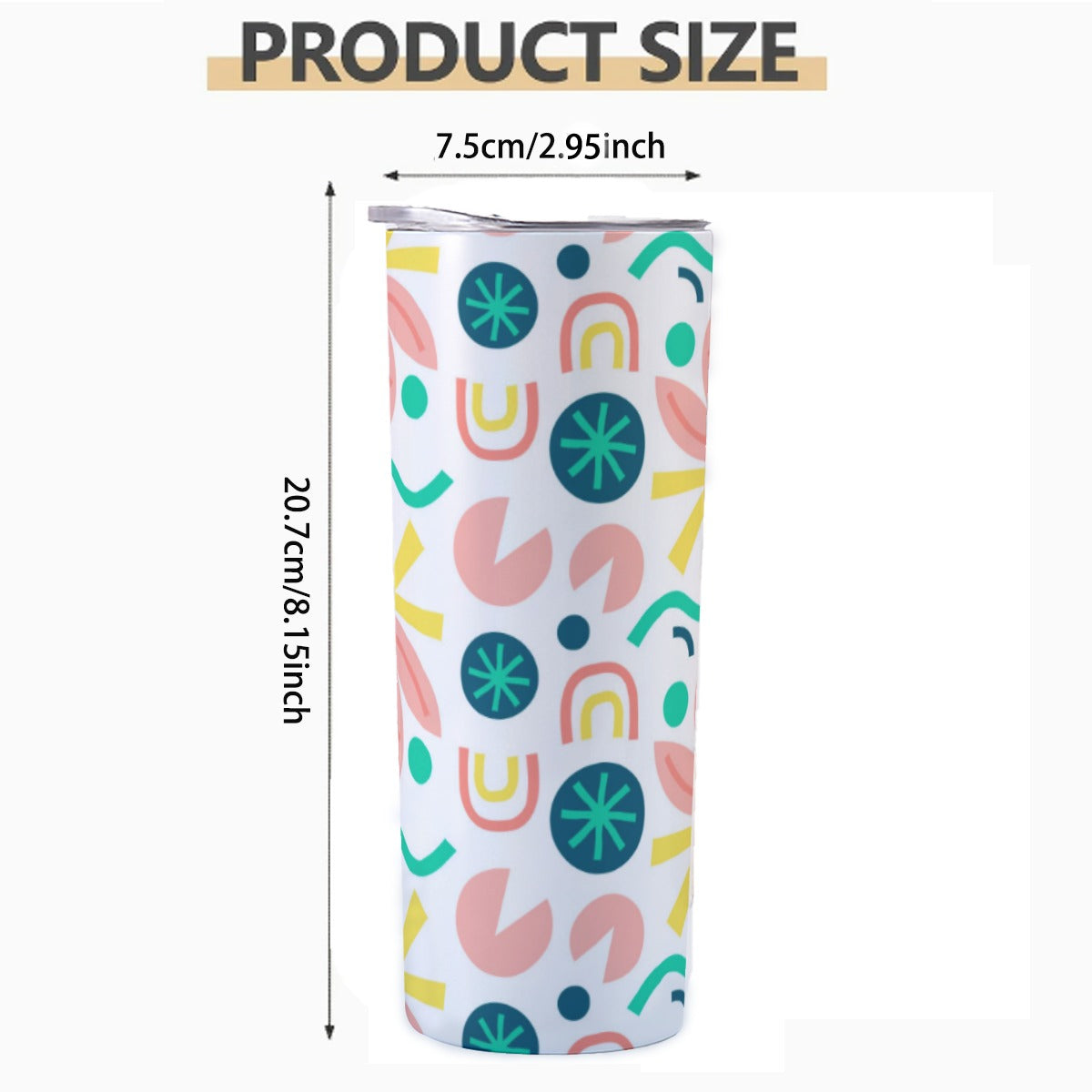 Minimalist Tropical Leaf Scatter - Custom 20OZ Straight Cup With Sliding Lid