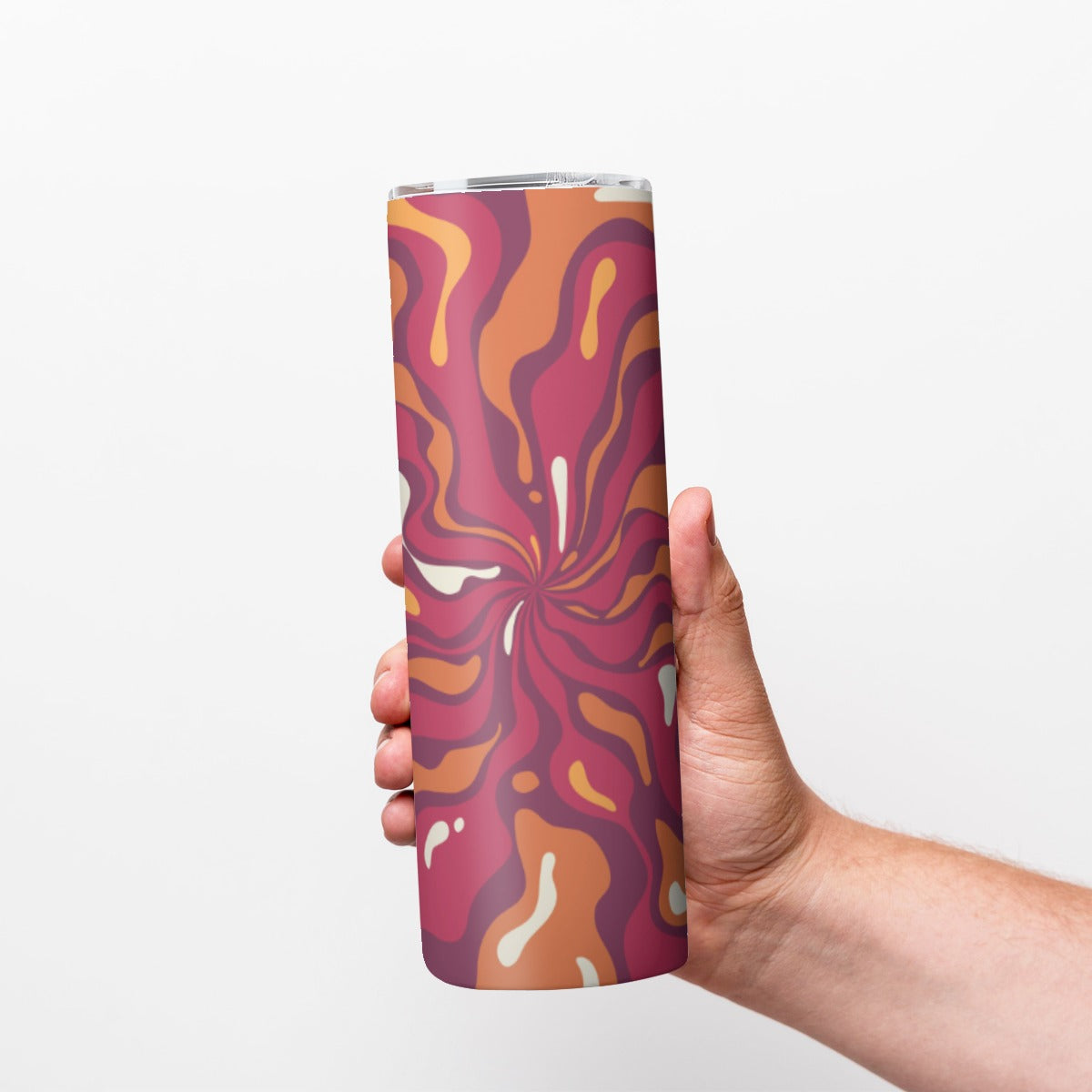 Warm Sunset Fluid Swirls Pattern - Custom 20OZ Straight Cup With Sliding Lid