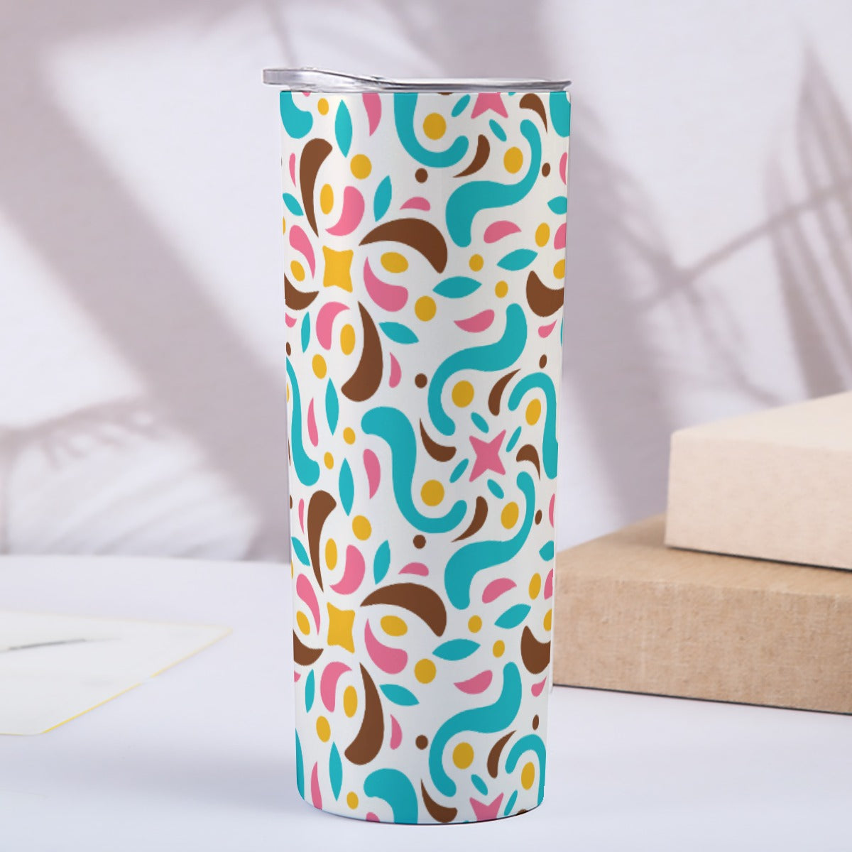 Cheerful Confetti Dance Pattern - Custom 20OZ Straight Cup With Sliding Lid