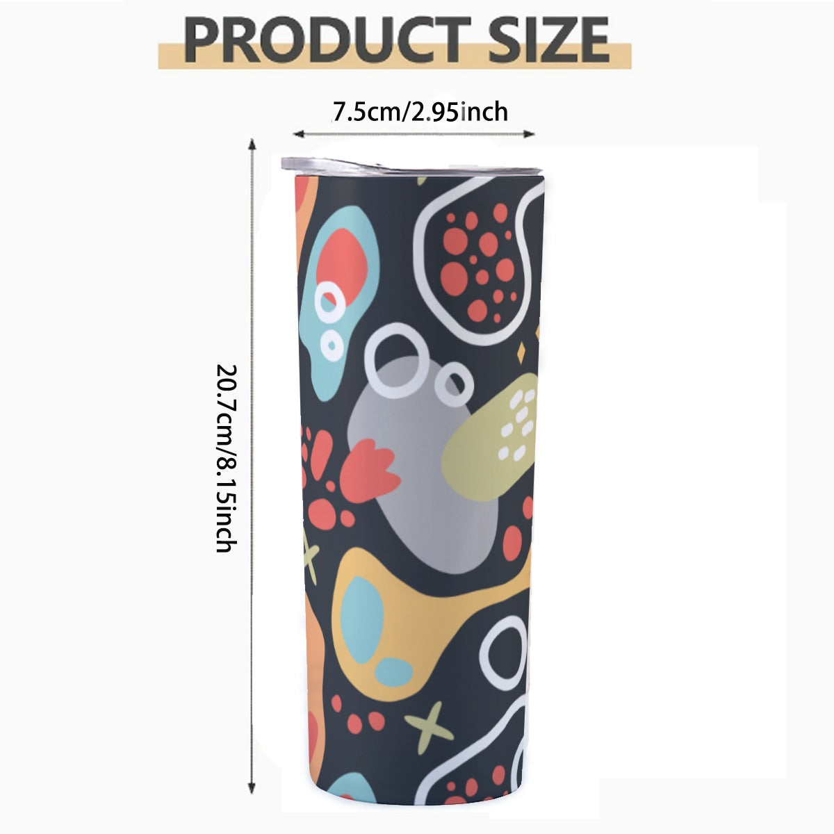 Modern Abstract Organic Pattern - Custom 20OZ Straight Cup With Sliding Lid