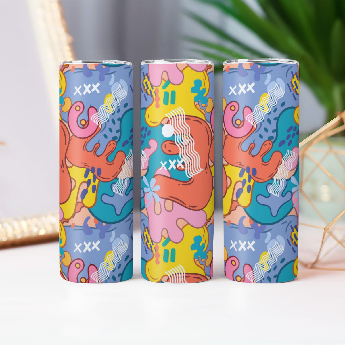 Energetic Street Art Splatter - Custom 20OZ Straight Cup With Sliding Lid