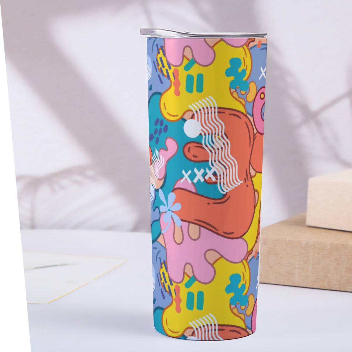 Energetic Street Art Splatter - Custom 20OZ Straight Cup With Sliding Lid