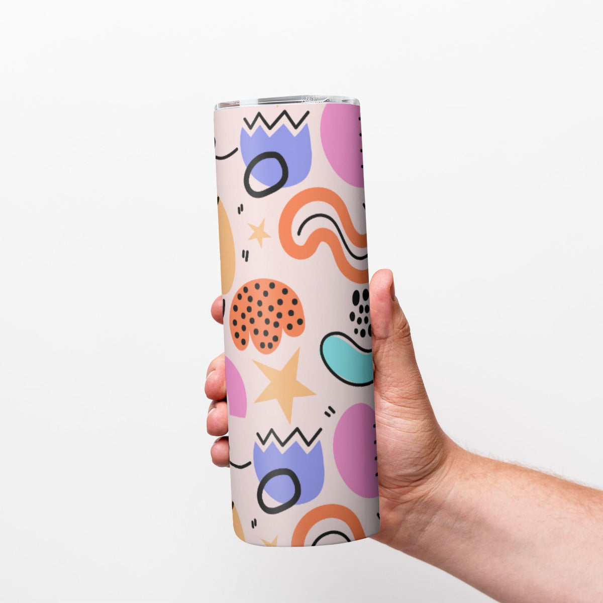 Playful Abstract Doodle Art Pattern - Custom 20OZ Straight Cup With Sliding Lid