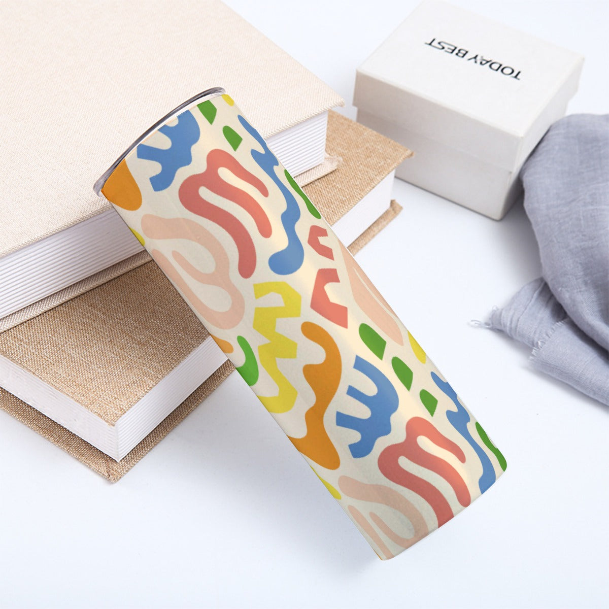 Matisse Inspired Cutout Shapes - Custom 20OZ Straight Cup With Sliding Lid