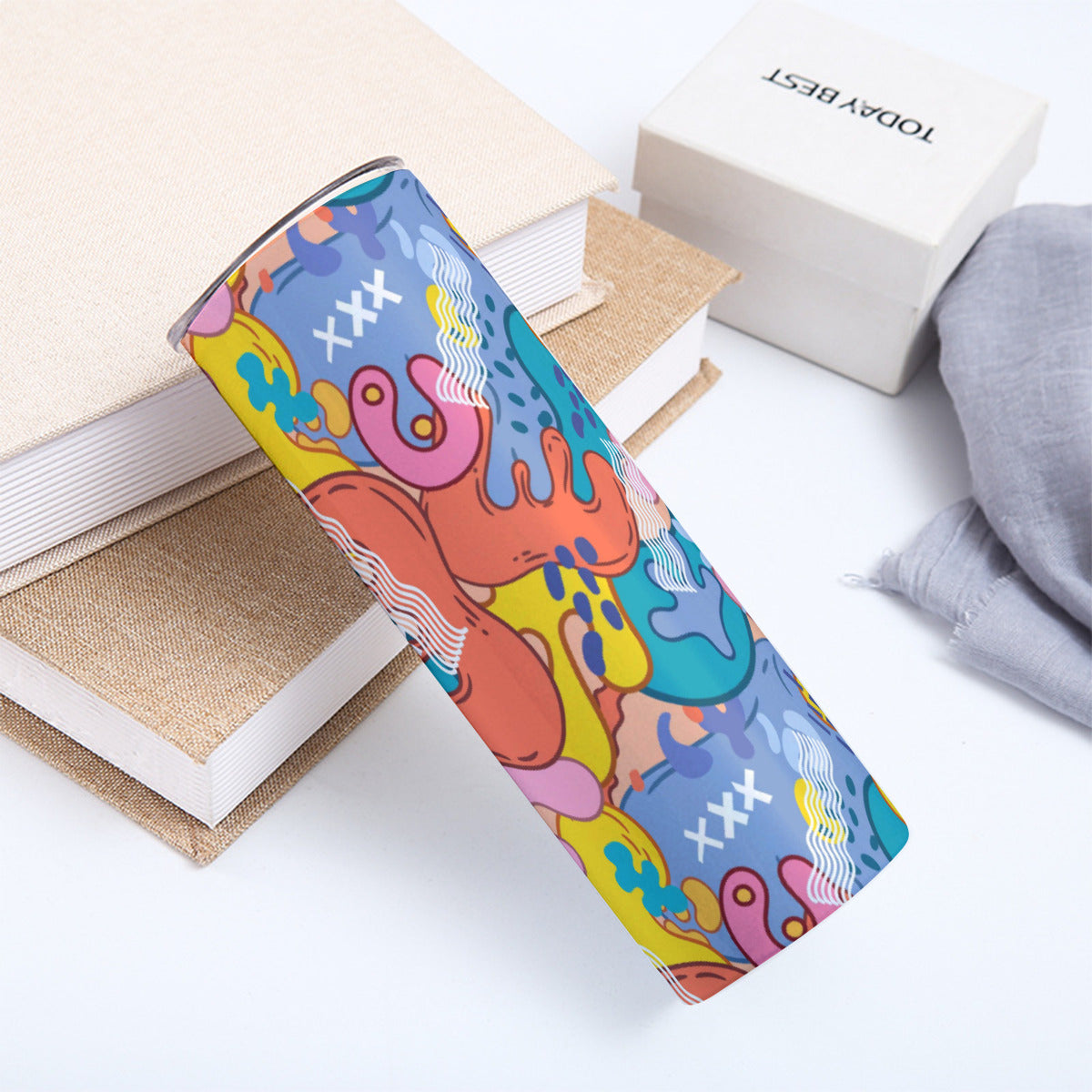 Energetic Street Art Splatter - Custom 20OZ Straight Cup With Sliding Lid