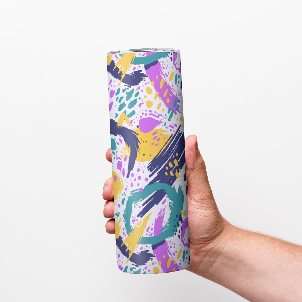 Abstract Paint Splash Confetti Pattern - Custom 20OZ Straight Cup With Sliding Lid