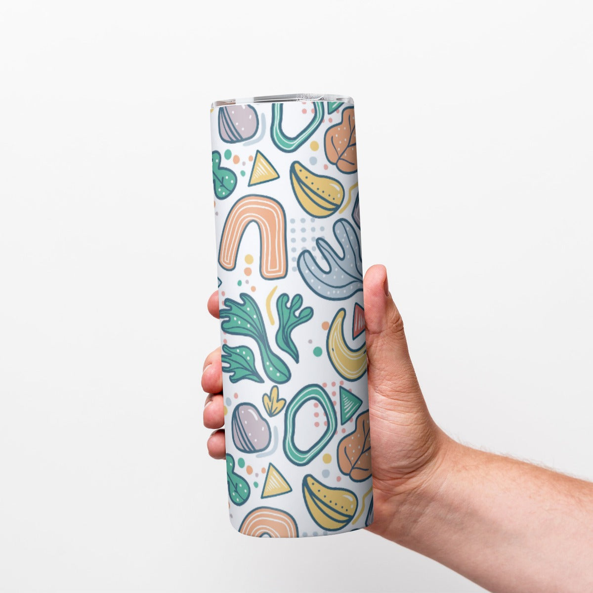 Soft Abstract Nature Doodles - Custom 20OZ Straight Cup With Sliding Lid