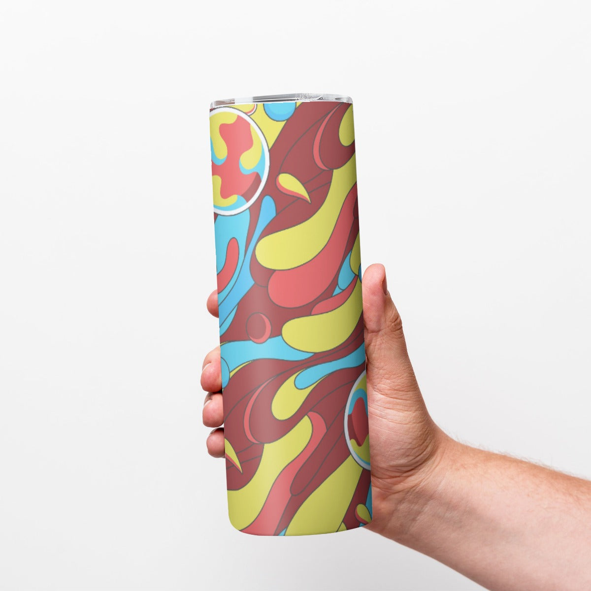 Groovy Waves Lava Lamp Pattern - Custom 20OZ Straight Cup With Sliding Lid