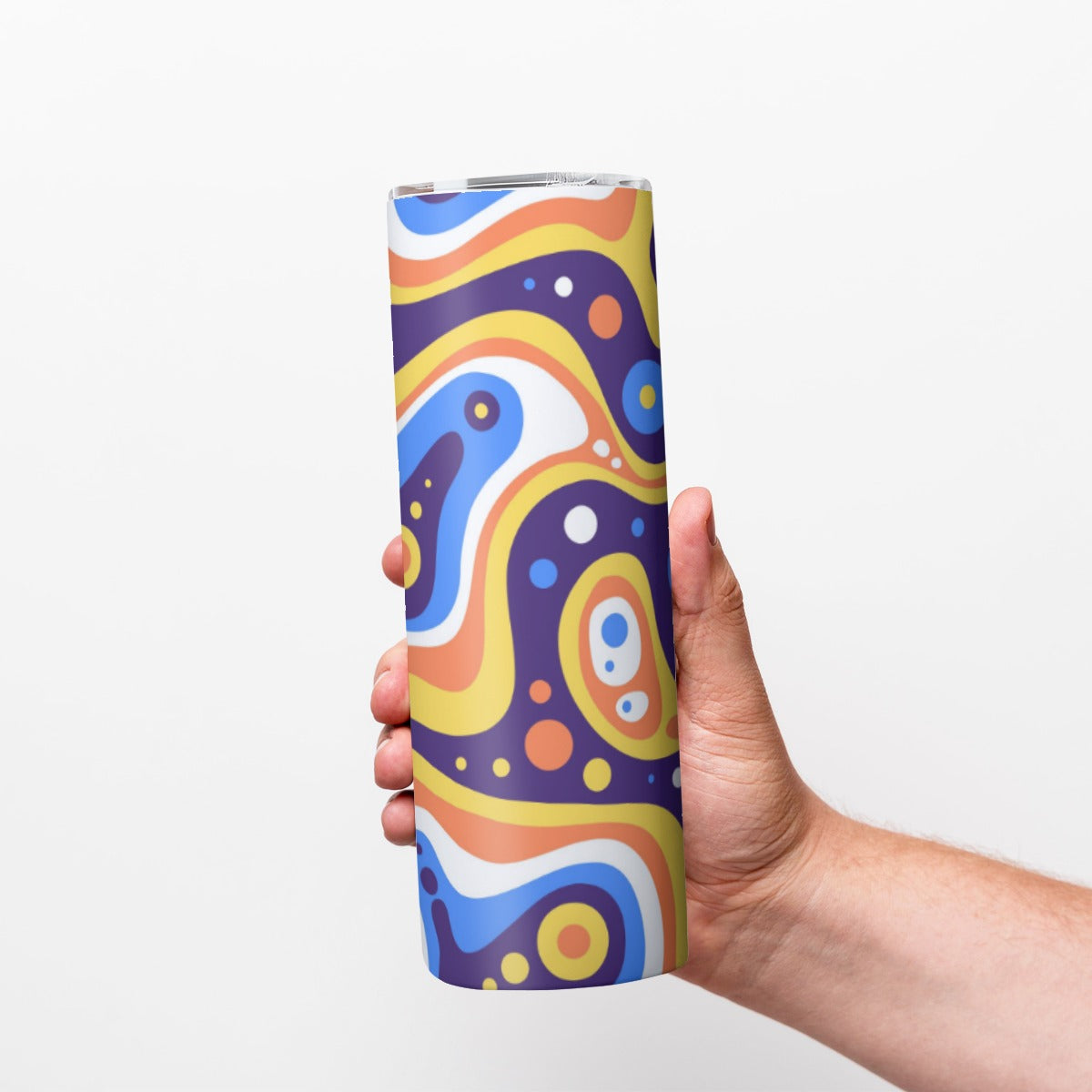 Colorful Tribal Wave Pattern - Custom 20OZ Straight Cup With Sliding Lid