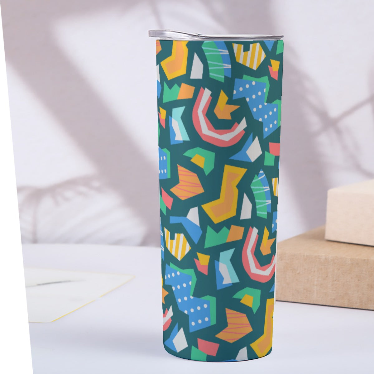 Colorful Stained Glass Mosaic - Custom 20OZ Straight Cup With Sliding Lid
