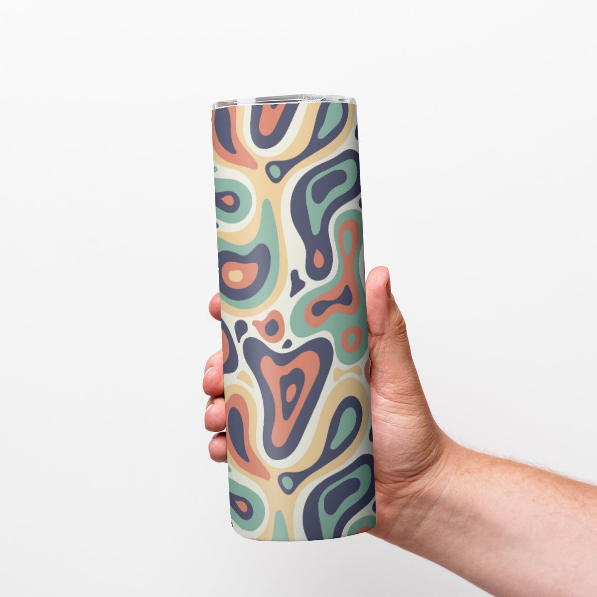 Vintage Topographic Map Contours - Custom 20OZ Straight Cup With Sliding Lid