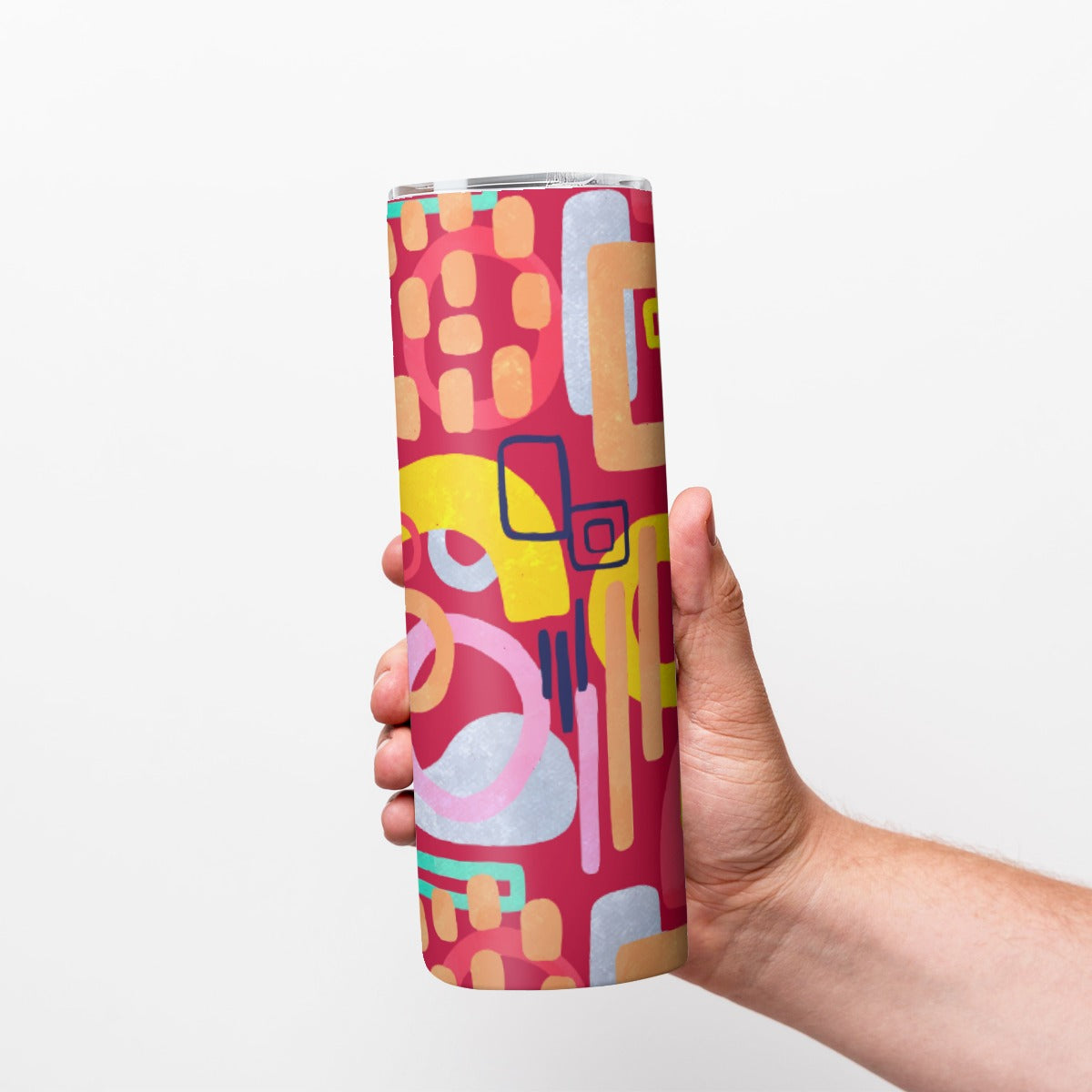 Red Pop Art Retro Pattern - Custom 20OZ Straight Cup With Sliding Lid