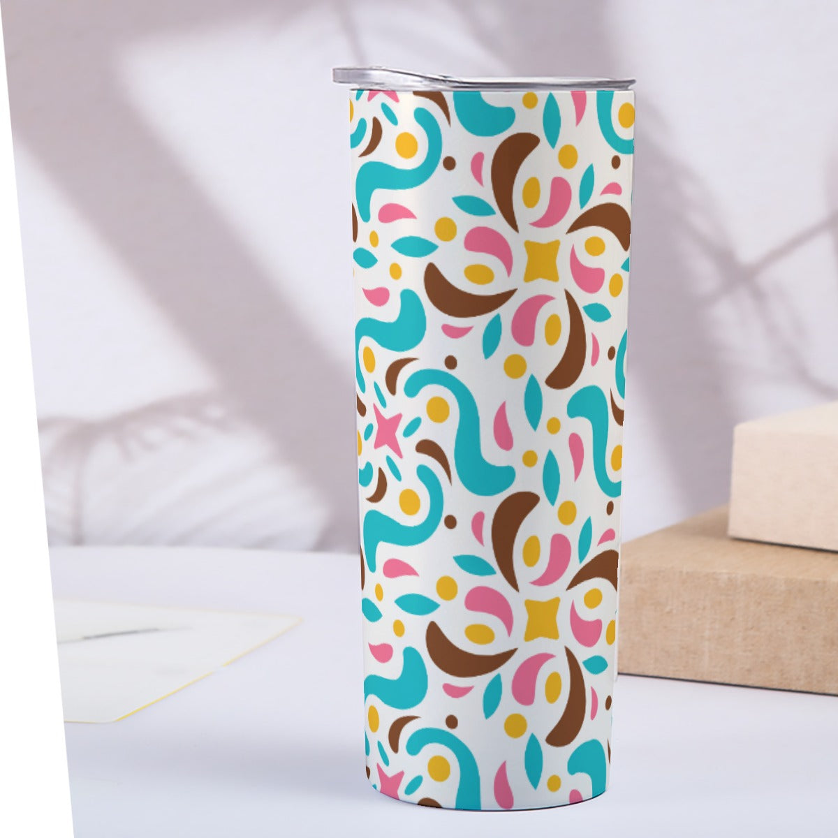 Cheerful Confetti Dance Pattern - Custom 20OZ Straight Cup With Sliding Lid