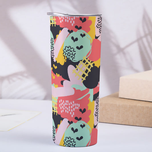Mixed Media Collage Pattern - Custom 20OZ Straight Cup With Sliding Lid