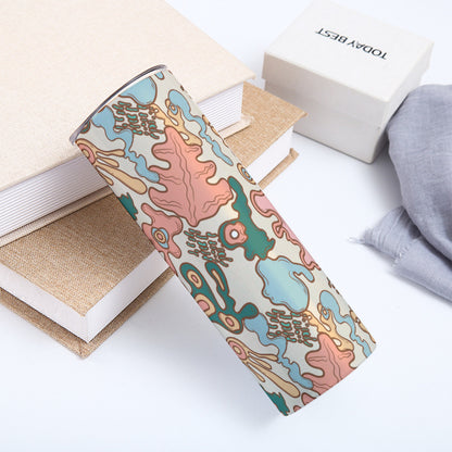 Pastel Ocean Coral Pattern - Custom 20OZ Straight Cup With Sliding Lid