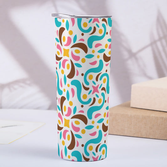 Cheerful Confetti Dance Pattern - Custom 20OZ Straight Cup With Sliding Lid