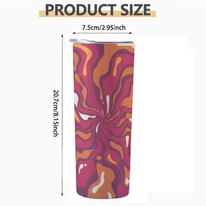 Warm Sunset Fluid Swirls Pattern - Custom 20OZ Straight Cup With Sliding Lid