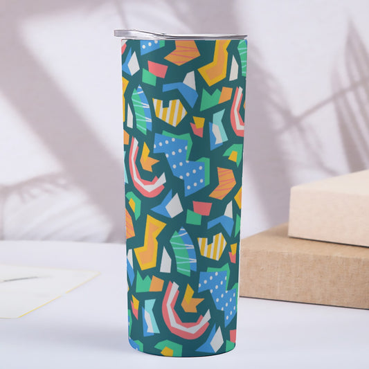 Colorful Stained Glass Mosaic - Custom 20OZ Straight Cup With Sliding Lid
