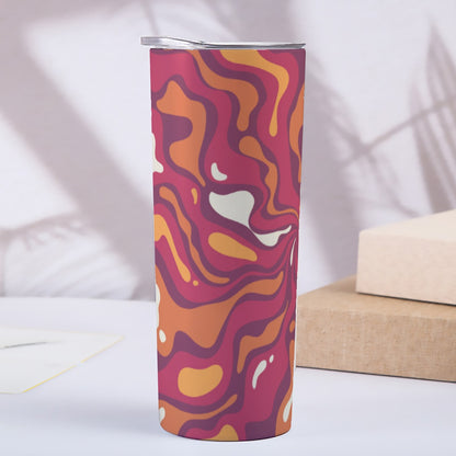 Warm Sunset Fluid Swirls Pattern - Custom 20OZ Straight Cup With Sliding Lid
