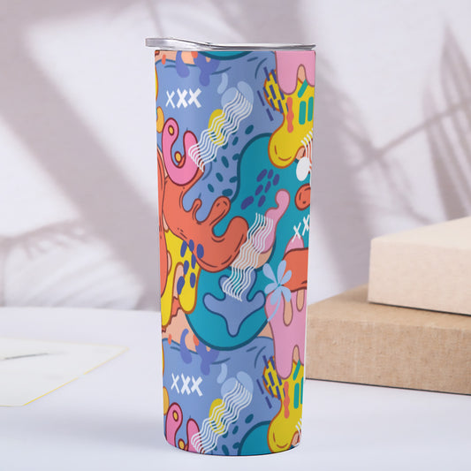 Energetic Street Art Splatter - Custom 20OZ Straight Cup With Sliding Lid