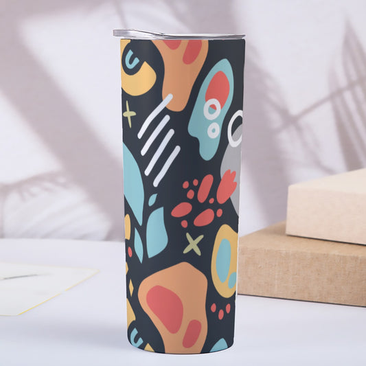 Modern Abstract Organic Pattern - Custom 20OZ Straight Cup With Sliding Lid