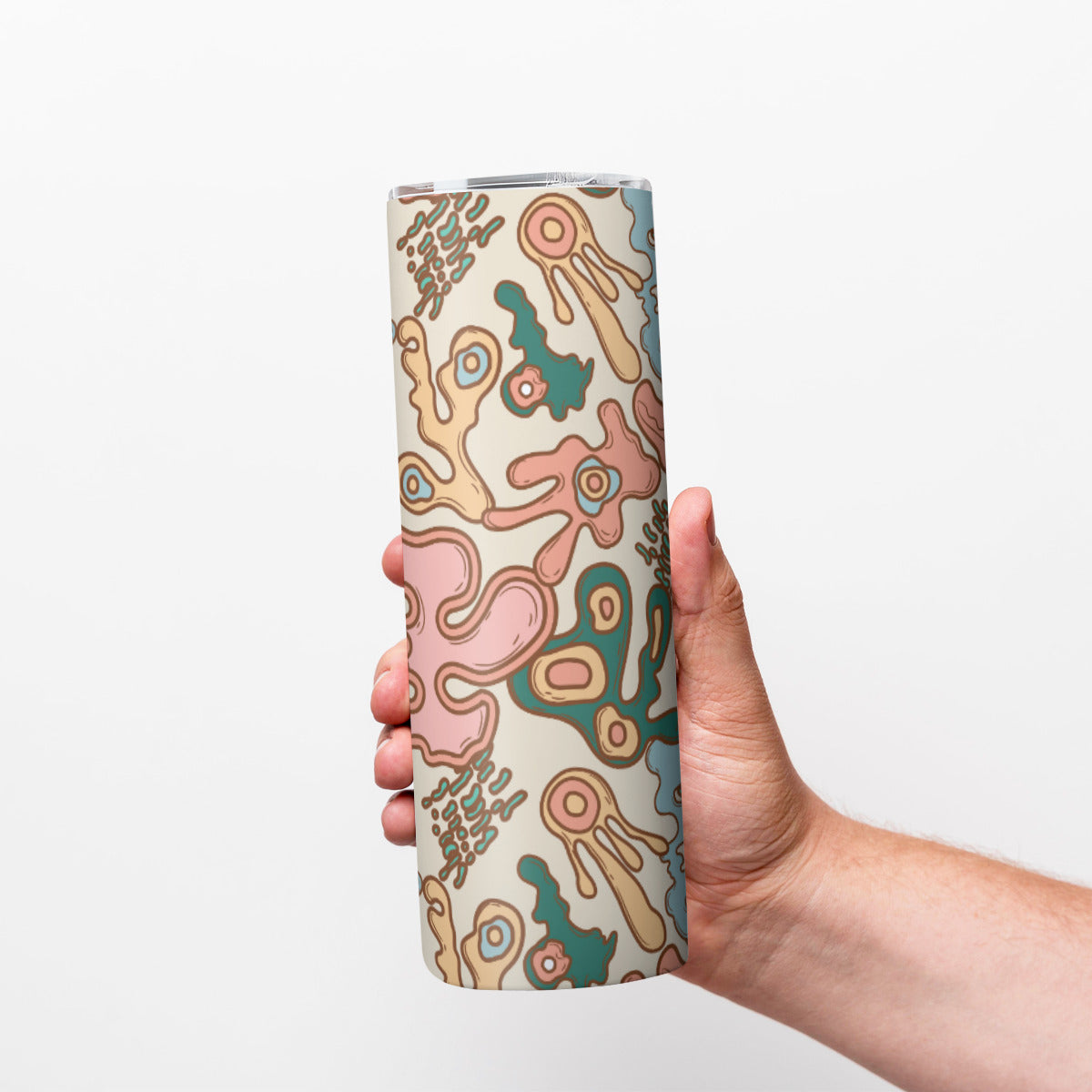 Pastel Ocean Coral Pattern - Custom 20OZ Straight Cup With Sliding Lid