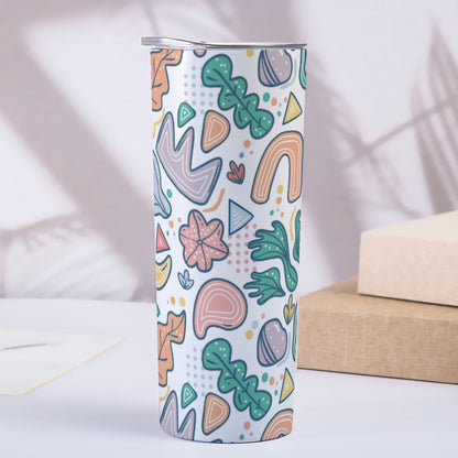 Soft Abstract Nature Doodles - Custom 20OZ Straight Cup With Sliding Lid