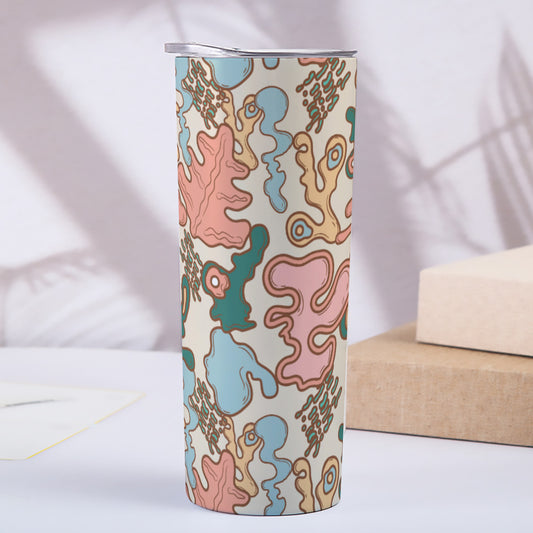 Pastel Ocean Coral Pattern - Custom 20OZ Straight Cup With Sliding Lid