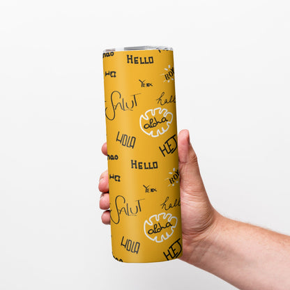 Hello World Language Greetings Pattern - Custom 20OZ Straight Cup With Sliding Lid