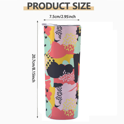 Mixed Media Collage Pattern - Custom 20OZ Straight Cup With Sliding Lid