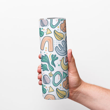 Soft Abstract Nature Doodles - Custom 20OZ Straight Cup With Sliding Lid