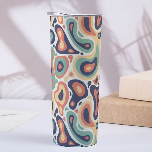 Vintage Topographic Map Contours - Custom 20OZ Straight Cup With Sliding Lid