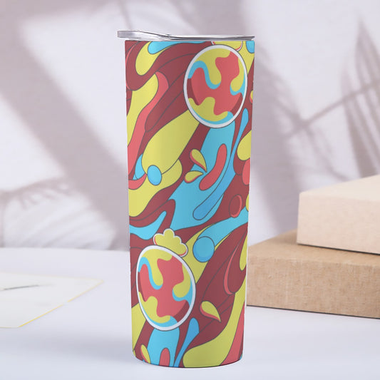 Groovy Waves Lava Lamp Pattern - Custom 20OZ Straight Cup With Sliding Lid