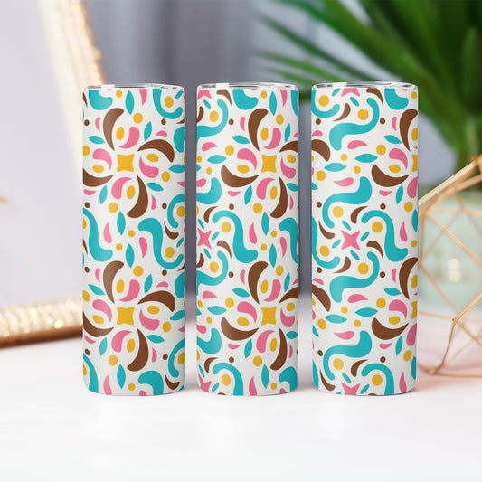 Cheerful Confetti Dance Pattern - Custom 20OZ Straight Cup With Sliding Lid