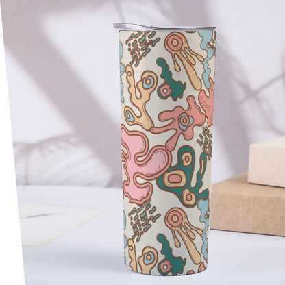 Pastel Ocean Coral Pattern - Custom 20OZ Straight Cup With Sliding Lid