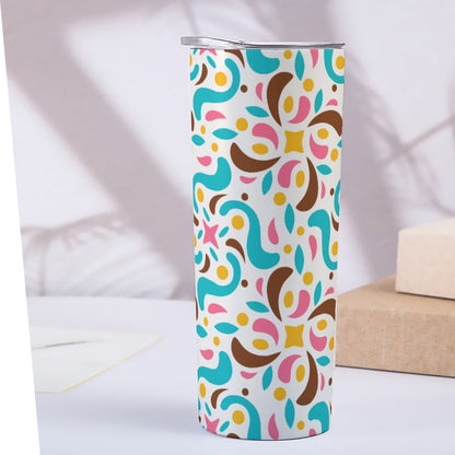 Cheerful Confetti Dance Pattern - Custom 20OZ Straight Cup With Sliding Lid